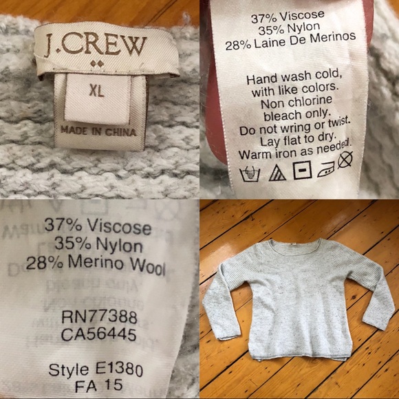 J. Crew chevron stitch boatneck sweater XL - Picture 3 of 8